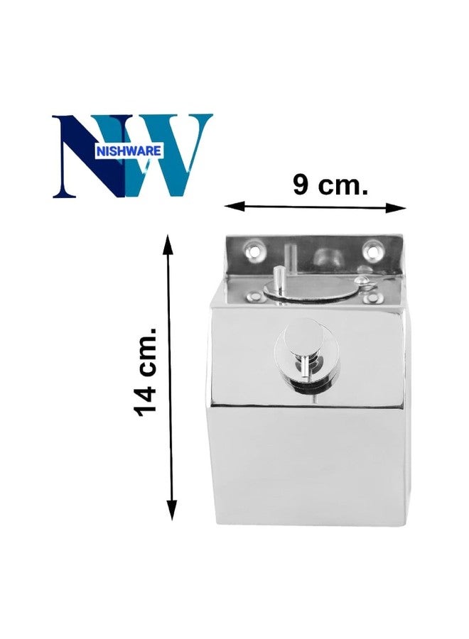 NISHWARE Stainless Steel Wall Mounted Liquid Soap and Shampoo Dispenser for Bathroom & Kitchen, Silver Chrome (Heavy Duty with Brass Pump) (Pack of 1, 500 ML) - Image 4